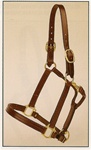 Triple stitched leather halter